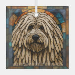 Puli Dog &quot;Stained Glass&quot; Glass Ornament