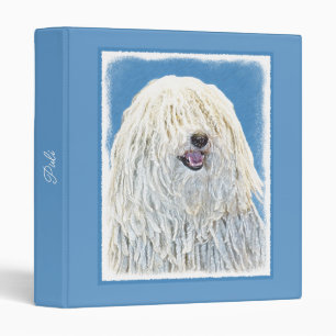Puli Painting - Cute Original Dog Art 3 Ring Binde Binder