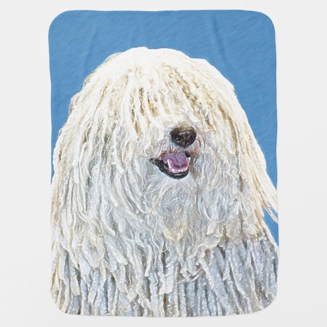 Puli Painting - Cute Original Dog Art Baby Blanket (Front)