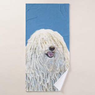 Puli Painting - Cute Original Dog Art Bath Towel Set
