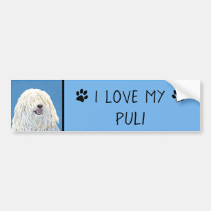 Puli Painting - Cute Original Dog Art Bumper Sticker