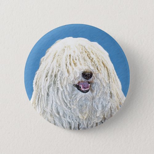 Puli Painting _ Cute Original Dog Art Button