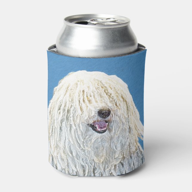 Puli Painting - Cute Original Dog Art Can Cooler (Can Front)