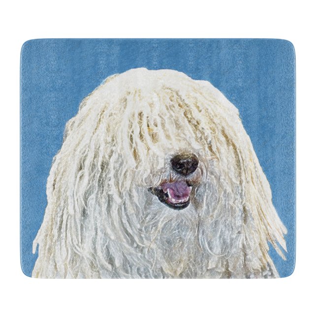 Puli Painting - Cute Original Dog Art Cutting Board (Front)