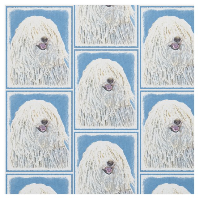 Puli Painting - Cute Original Dog Art Fabric (Swatch)