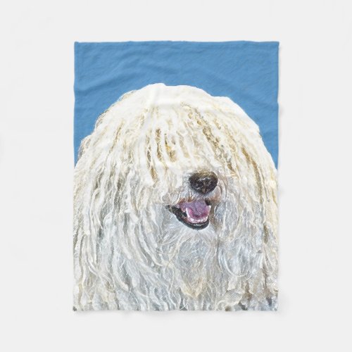 Puli Painting _ Cute Original Dog Art Fleece Blanket