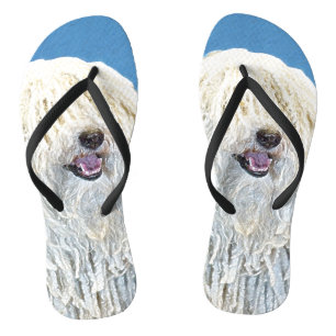 Puli Painting - Cute Original Dog Art Flip Flops