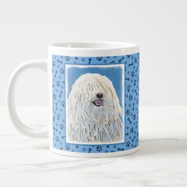 Puli Painting - Cute Original Dog Art Giant Coffee Mug (Left)