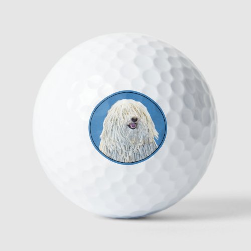 Puli Painting _ Cute Original Dog Art Golf Balls