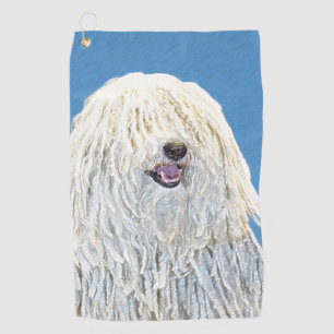 Puli Painting - Cute Original Dog Art Golf Towel