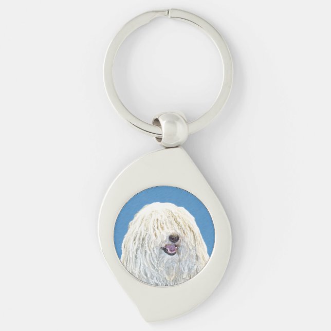 Puli Painting - Cute Original Dog Art Keychain (Front)