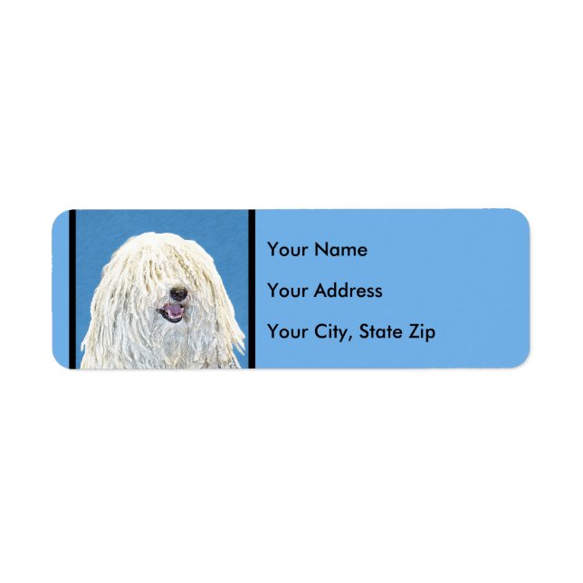Puli Painting - Cute Original Dog Art Label (Front)