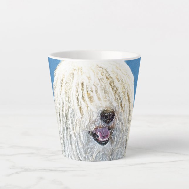 Puli Painting - Cute Original Dog Art Latte Mug (Front)
