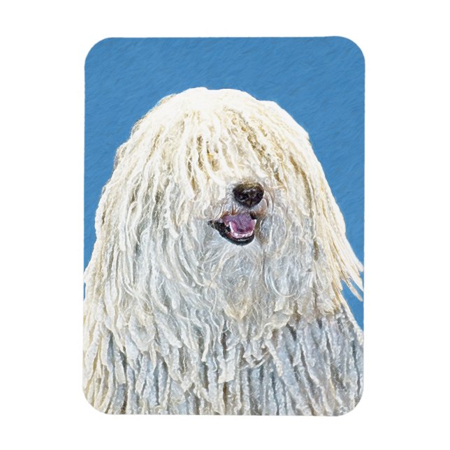 Puli Painting - Cute Original Dog Art Magnet (Vertical)