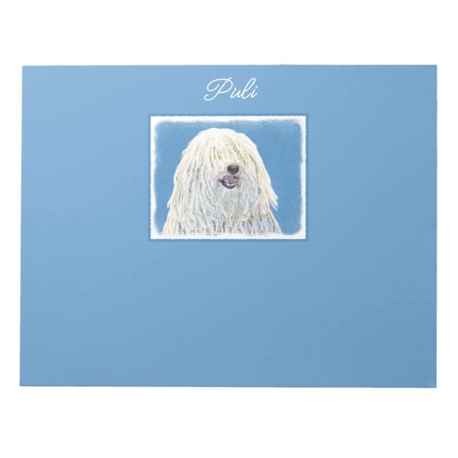 Puli Painting - Cute Original Dog Art Notepad (Front)