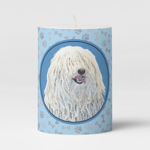 Puli Painting _ Cute Original Dog Art Pillar Candle