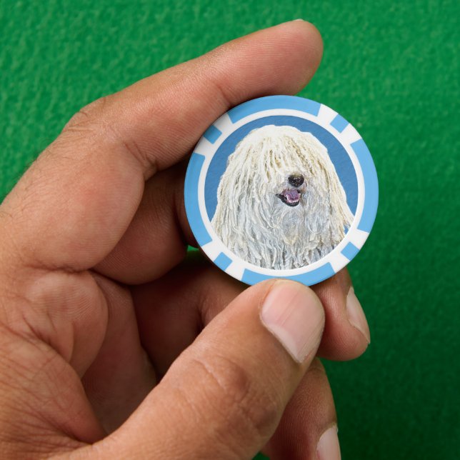 Puli Painting - Cute Original Dog Art Poker Chips (Hand)