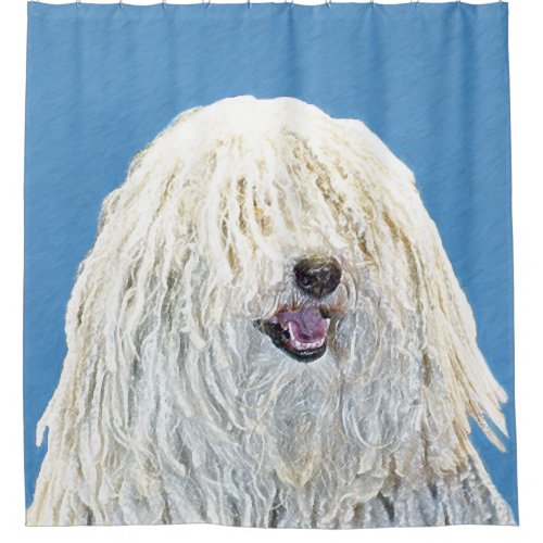 Puli Painting _ Cute Original Dog Art Shower Curtain