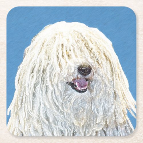 Puli Painting _ Cute Original Dog Art Square Paper Coaster
