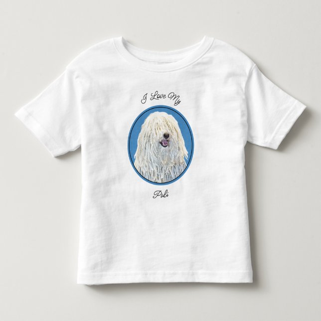 Puli Painting - Cute Original Dog Art Toddler T-shirt (Front)
