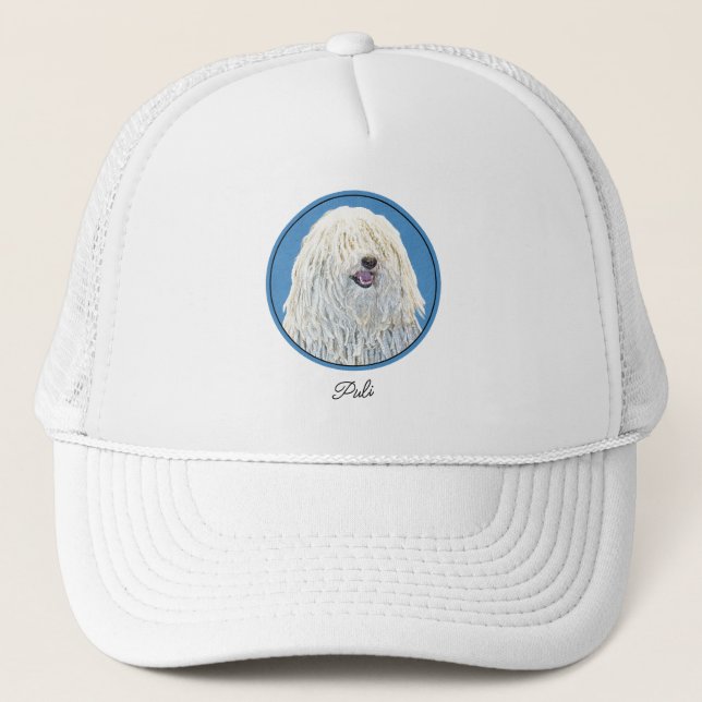 Puli Painting - Cute Original Dog Art Trucker Hat (Front)