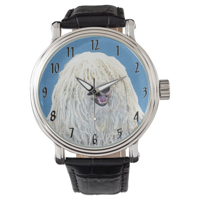 Puli Painting - Cute Original Dog Art Watch (Front)
