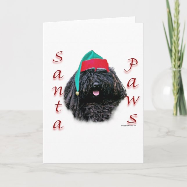 Puli Santa Paws Holiday Card (Front)