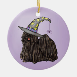 Puli Witch Ceramic Ornament