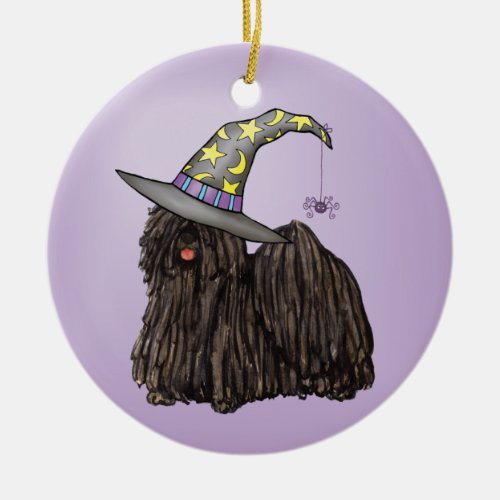 Puli Witch Ceramic Ornament