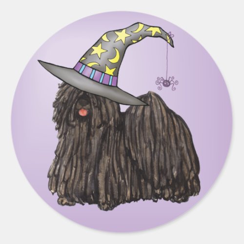 Puli Witch Classic Round Sticker