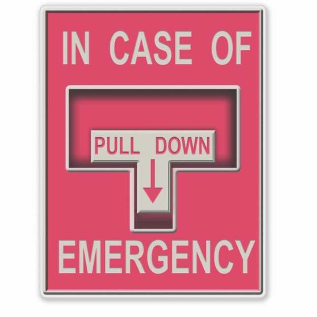 Pull Down in Case of Emergency Fake Alarm Custom Sticker (Front)
