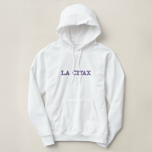 Pull LA CITAX violet Embroidered Hoodie (Design Front)