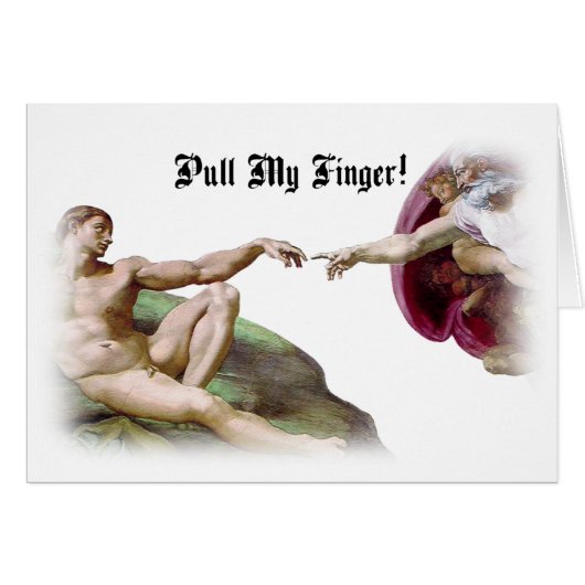 Pull My Finger - Michelangelo Creation Fart Humor (Front Horizontal)