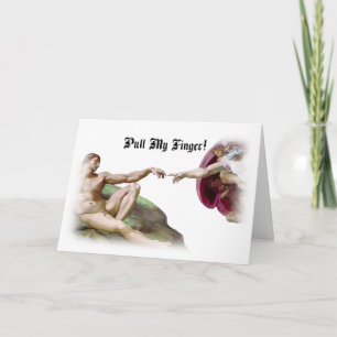Pull My Finger — Michelangelo Creation Fart Humor Card