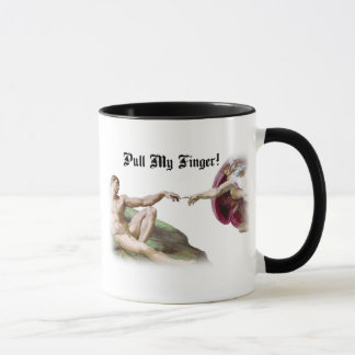 Pull My Finger - Michelangelo Creation Fart Humor Mug
