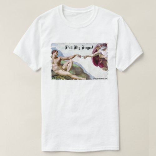 Pull My Finger _ Michelangelo Creation Fart Humor T_Shirt