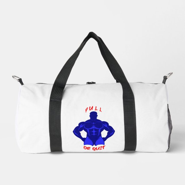 Pull Or Quit Hardcore Bodybuilding Motivation Gear Duffle Bag (Front)