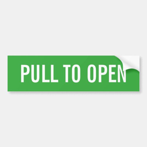 Pull to open door sign on durable vinyl stickers