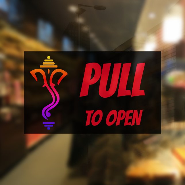 PULL TO OPEN Ganesha DOOR Rectangular Sticker (Creator Uploaded)
