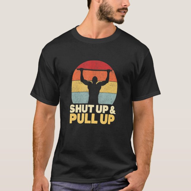 Pull Up Retro Calisthenics Gymnastic Exercises T-Shirt (Front)