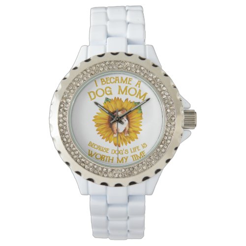 Pulldog Inside Sunflower A Dog Mom Dogs Life Gift Watch