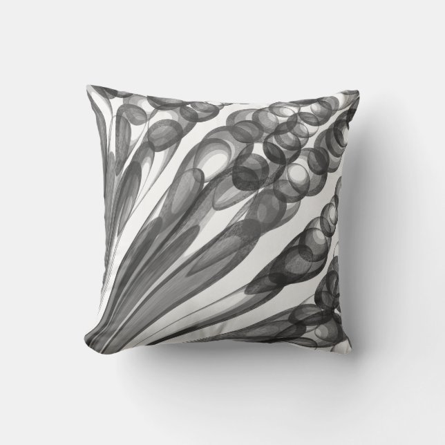 Pulled Bubble Fun / Black & White / Throw Pillow (Front)
