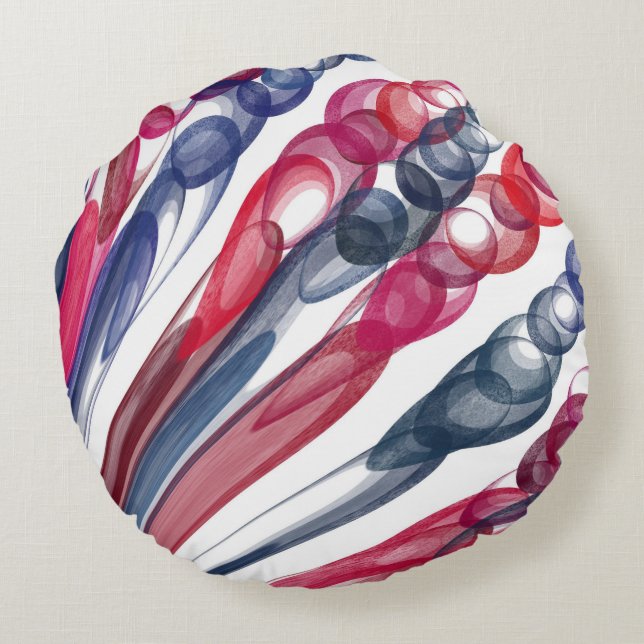 Pulled Bubble Fun / Original /  Round Pillow (Back)