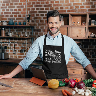 Pulled Pork BBQ Large Black Apron