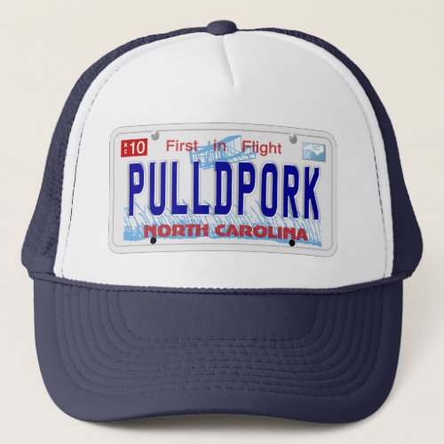 Pulled Pork NC Plate Trucker Hat