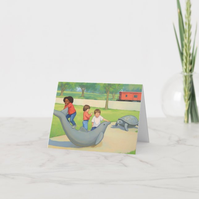 Pullen Park Raleigh NC Illustration Card (Front)