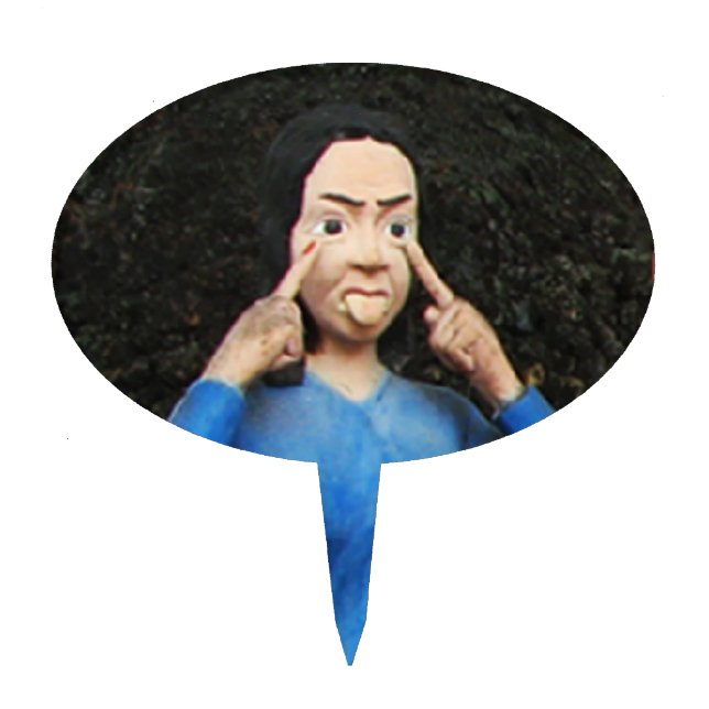 Pulling Faces Behind Your Back Cake Topper (Front)