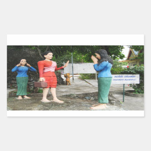 Pulling Faces Behind Your Back Rectangular Sticker