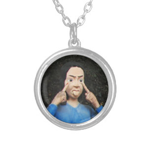 Pulling Faces Behind Your Back Silver Plated Necklace