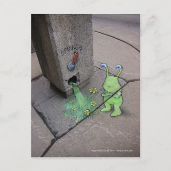 Pulling The Spring Lever Postcard by David_Zinn at Zazzle